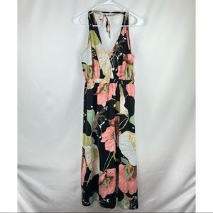 Cupshe Floral Maxi Dress - Black, Pink, Green